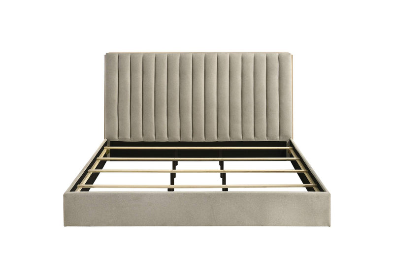 223111KE Arielle Eastern King Bookcase Panel Storage Bed Light Oak