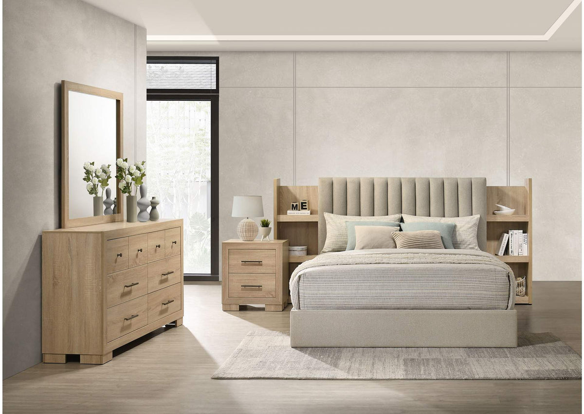 223111Q-S4 Arielle 4-piece Queen Bedroom Set Light Oak