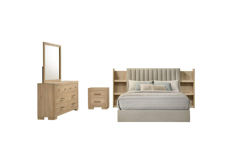 223111Q-S4 Arielle 4-piece Queen Bedroom Set Light Oak
