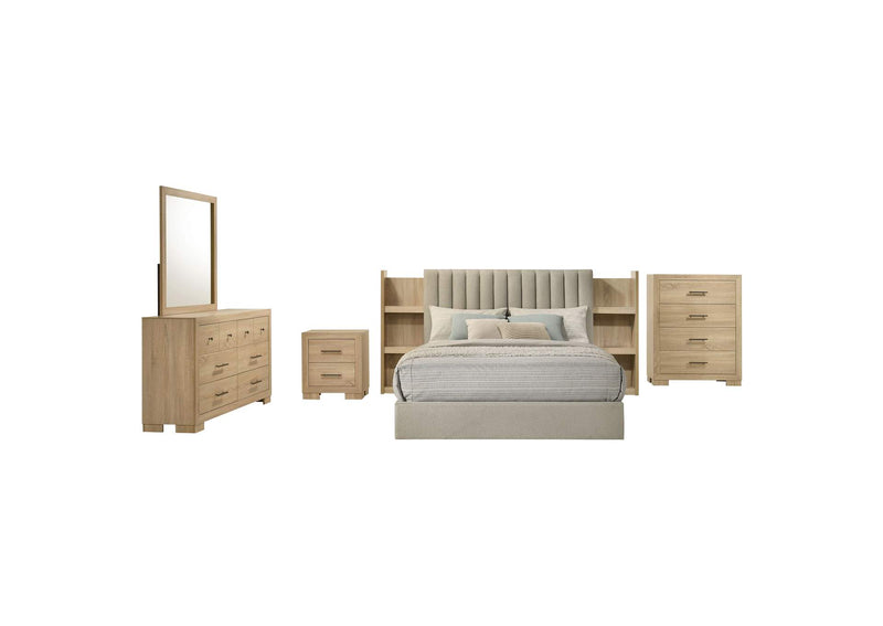 223111Q-S5 Arielle 5-piece Queen Bedroom Set Light Oak