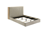 223111Q Arielle Queen Bookcase Panel Storage Bed Light Oak