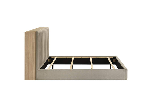 223111Q Arielle Queen Bookcase Panel Storage Bed Light Oak