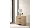 223112 Arielle 2-drawer Bedroom Nightstand with Casters Light Oak