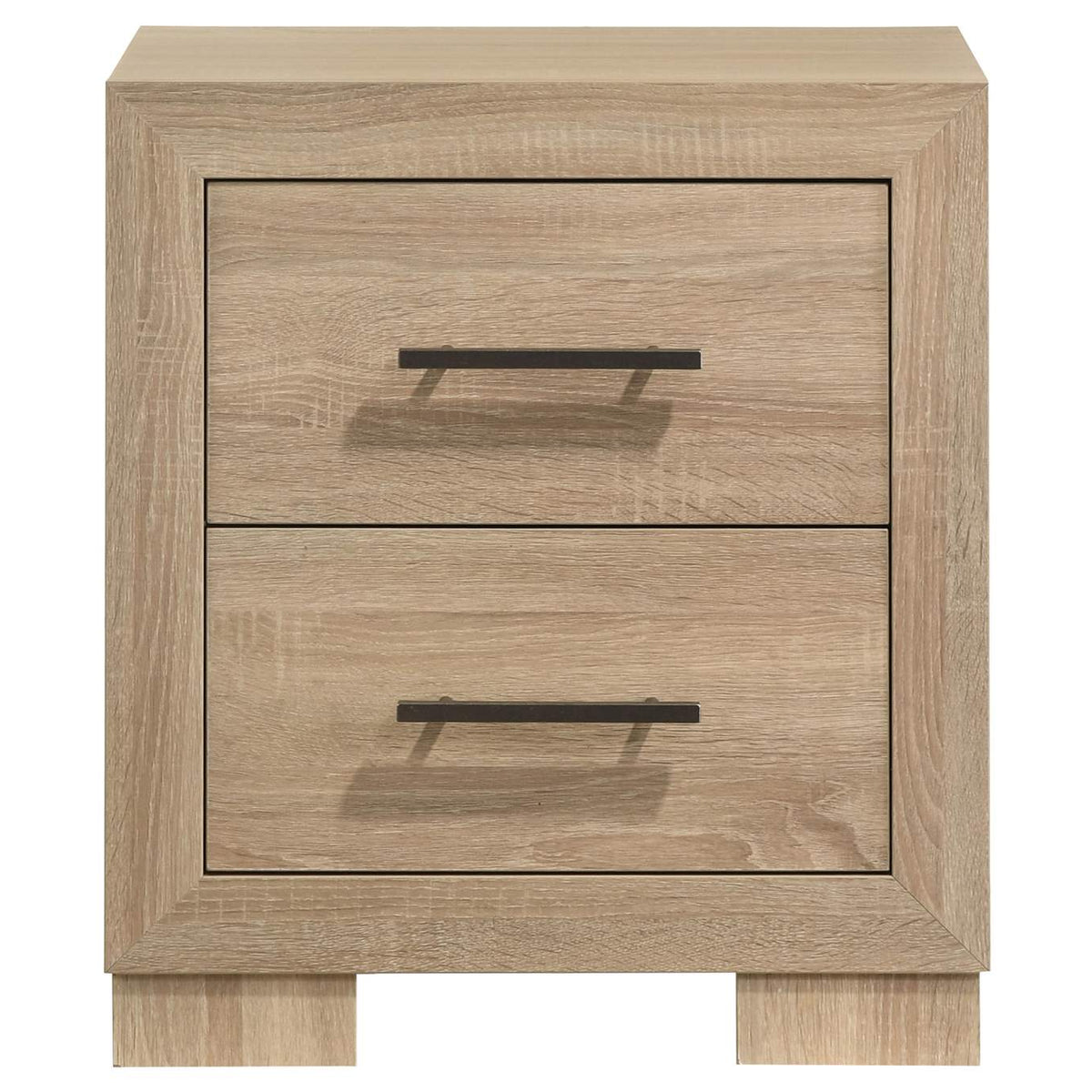 223112 Arielle 2-drawer Bedroom Nightstand with Casters Light Oak