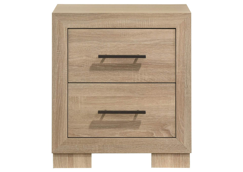 223112 Arielle 2-drawer Bedroom Nightstand with Casters Light Oak