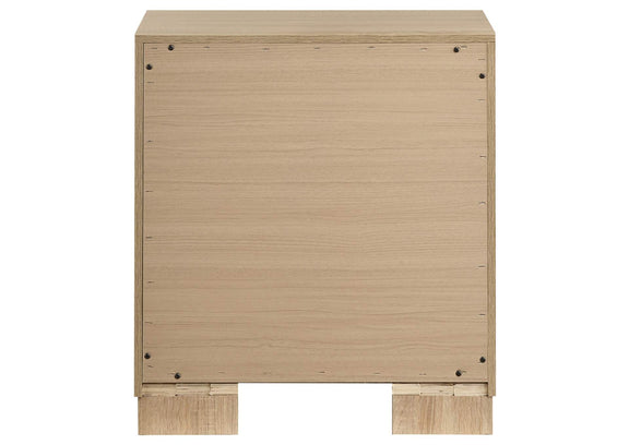 223112 Arielle 2-drawer Bedroom Nightstand with Casters Light Oak