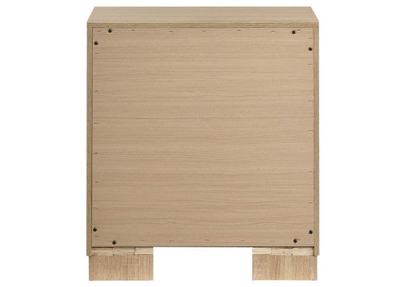 223112 Arielle 2-drawer Bedroom Nightstand with Casters Light Oak