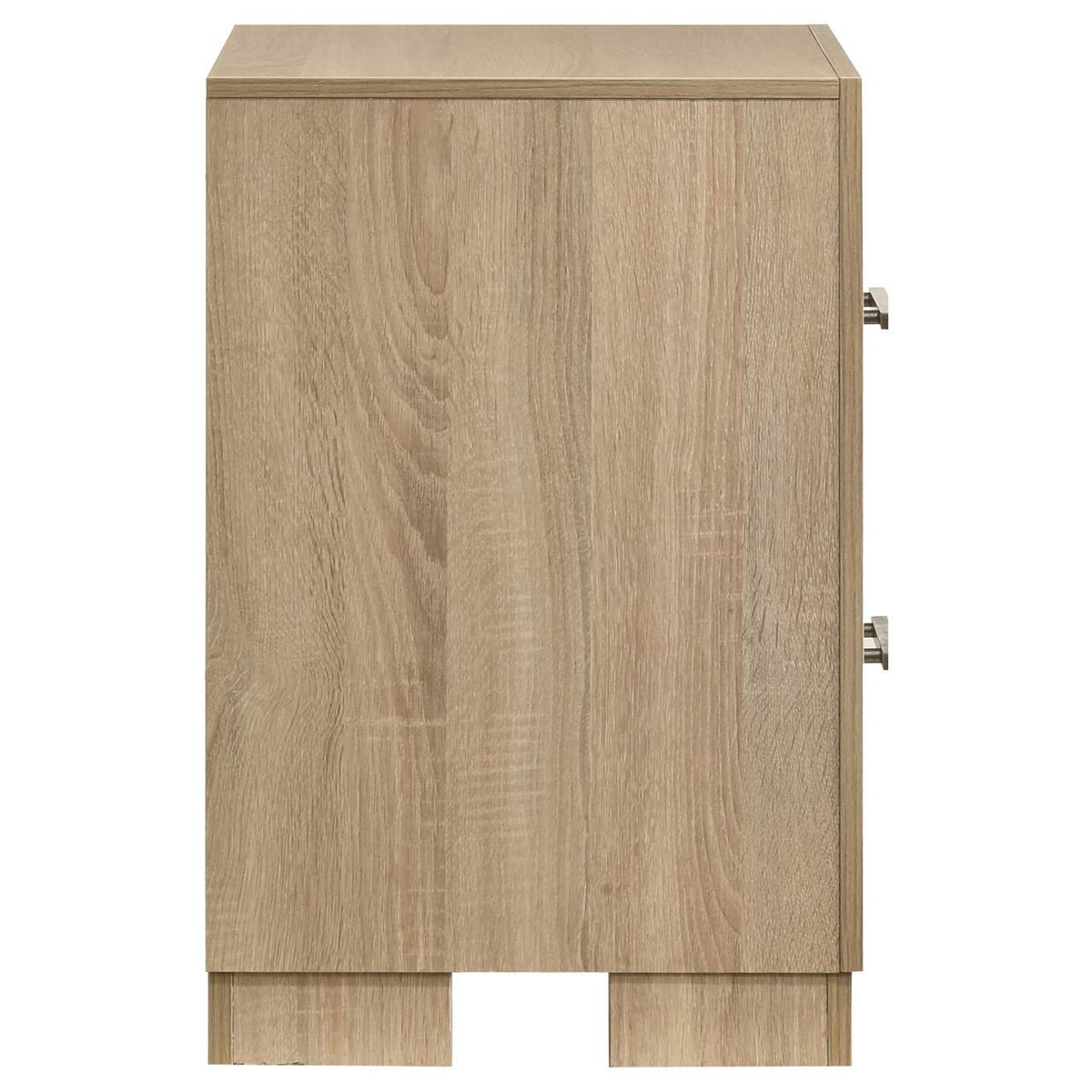 223112 Arielle 2-drawer Bedroom Nightstand with Casters Light Oak