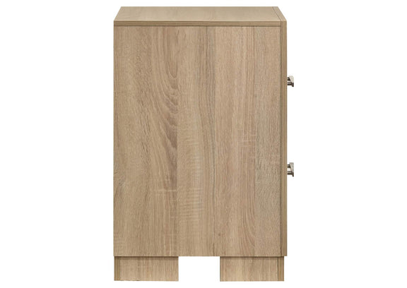 223112 Arielle 2-drawer Bedroom Nightstand with Casters Light Oak