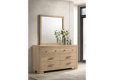 223113M Arielle 6-drawer Bedroom Dresser with Mirror Light Oak