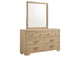223113M Arielle 6-drawer Bedroom Dresser with Mirror Light Oak