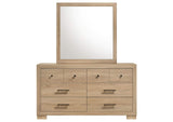 223113M Arielle 6-drawer Bedroom Dresser with Mirror Light Oak