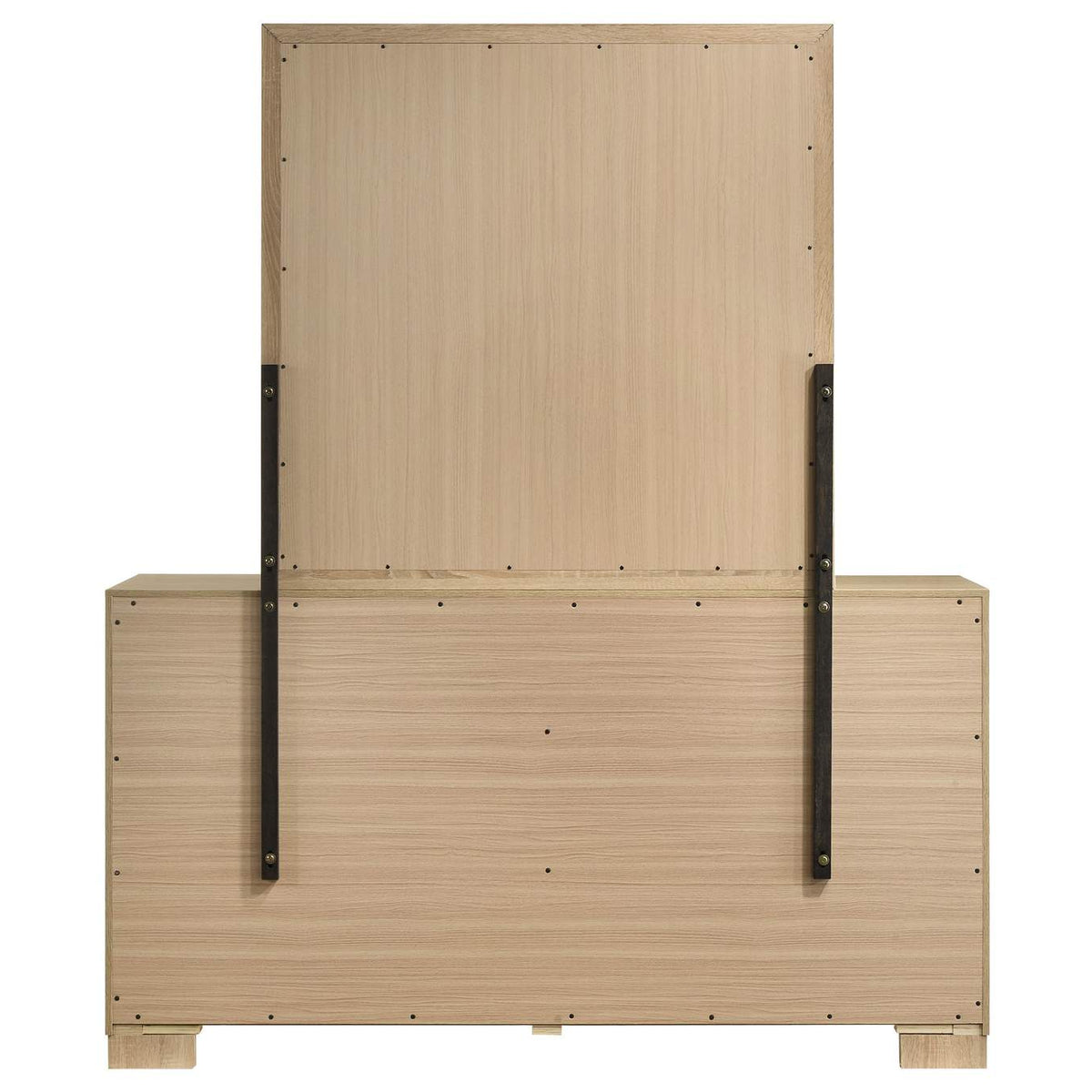 223113M Arielle 6-drawer Bedroom Dresser with Mirror Light Oak