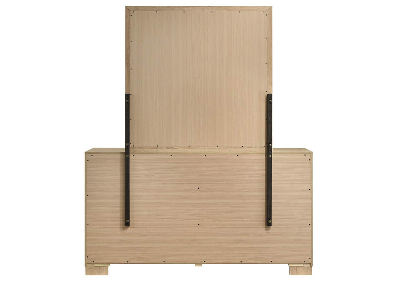 223113M Arielle 6-drawer Bedroom Dresser with Mirror Light Oak