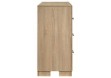 223113 Arielle 6-drawer Bedroom Dresser Cabinet Light Oak
