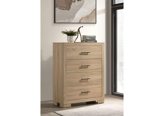 223115 Arielle 4-drawer Bedroom Chest of Drawers Light Oak