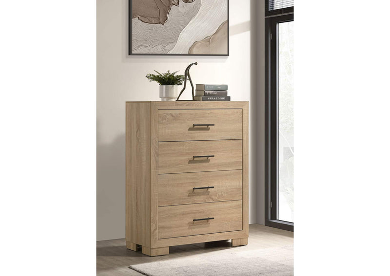 223115 Arielle 4-drawer Bedroom Chest of Drawers Light Oak