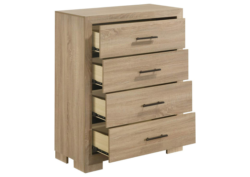 223115 Arielle 4-drawer Bedroom Chest of Drawers Light Oak