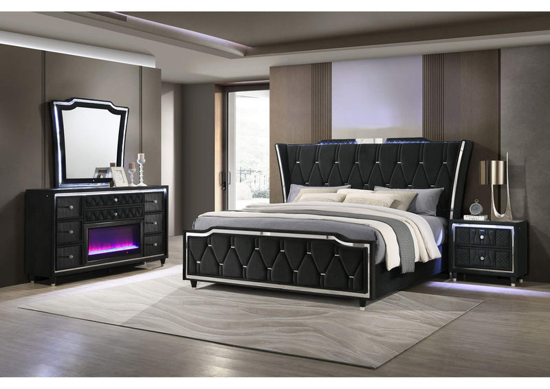 223161KE-S4B Lorient 4-piece Eastern King Bedroom Set Black
