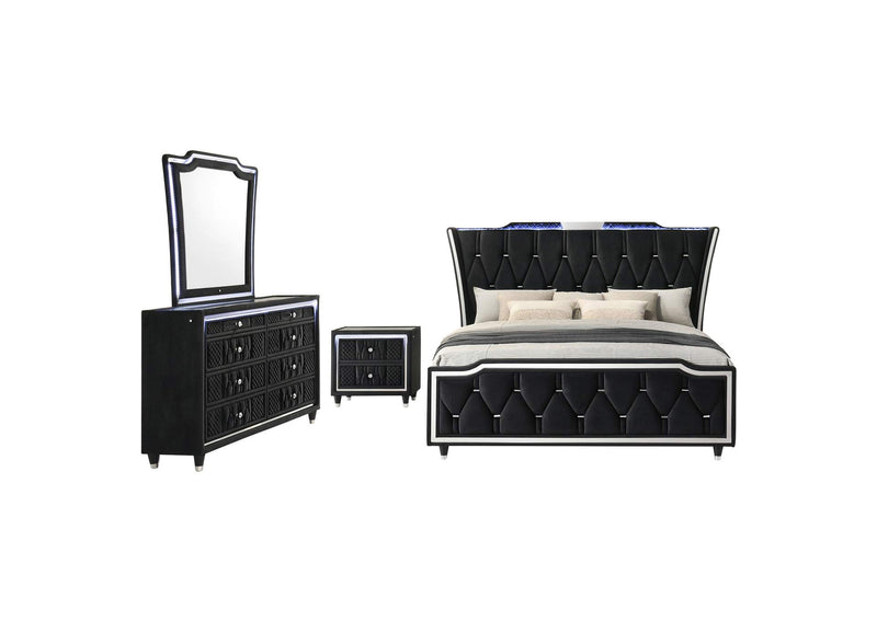 223161KE-S4 Lorient 4-piece Eastern King Bedroom Set Black