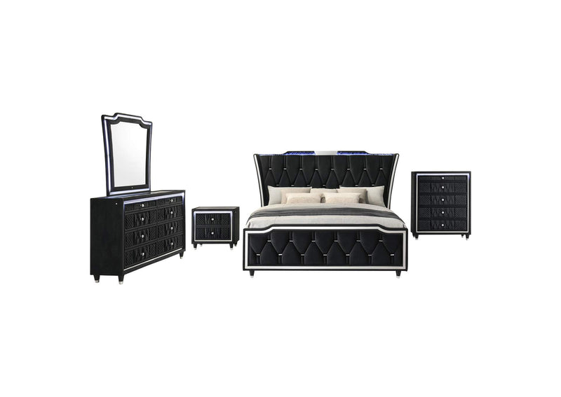 223161KE-S5 Lorient 5-piece Eastern King Bedroom Set Black