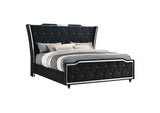 223161KE Lorient Eastern King LED Upholstered Bed Black