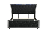 223161KE Lorient Eastern King LED Upholstered Bed Black