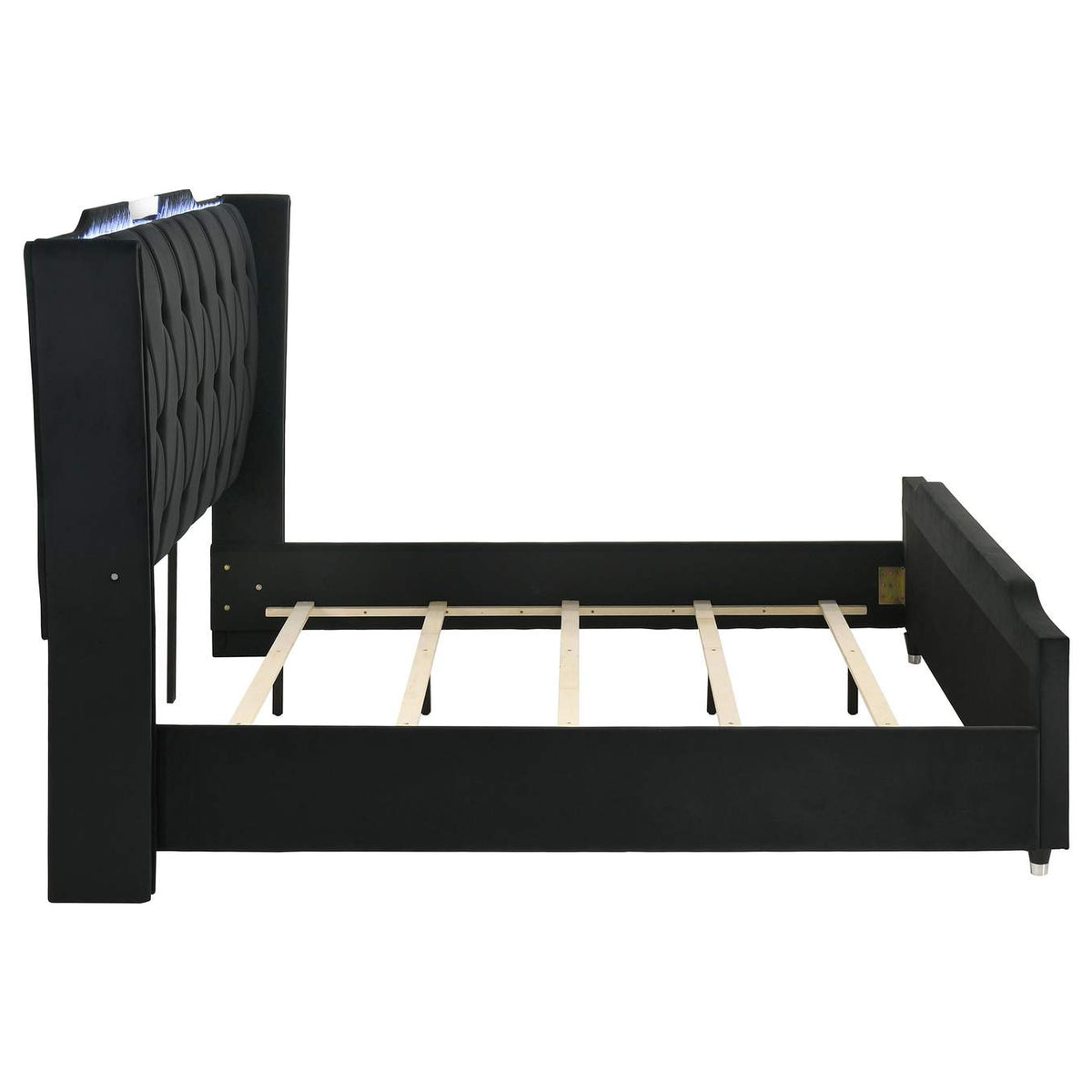 223161KE Lorient Eastern King LED Upholstered Bed Black