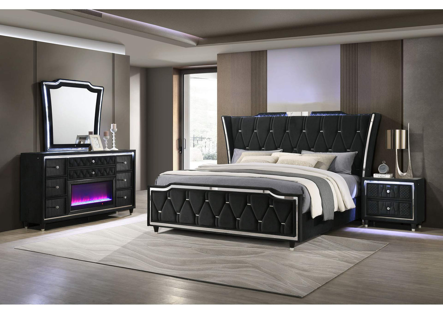 223161Q-S4B Lorient 4-piece Queen Bedroom Set Black