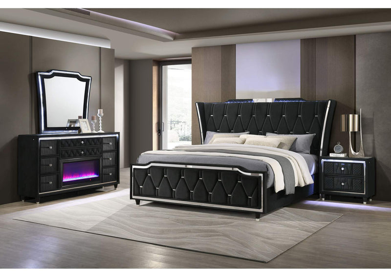 223161Q-S4B Lorient 4-piece Queen Bedroom Set Black