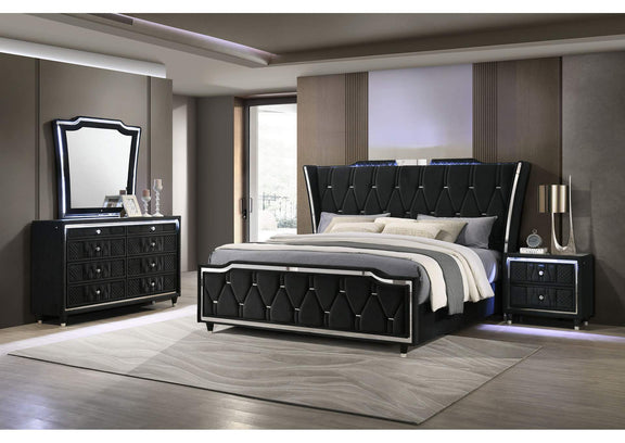 223161Q-S4 Lorient 4-piece Queen Bedroom Set Black