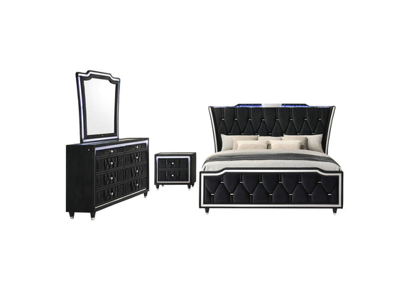 223161Q-S4 Lorient 4-piece Queen Bedroom Set Black