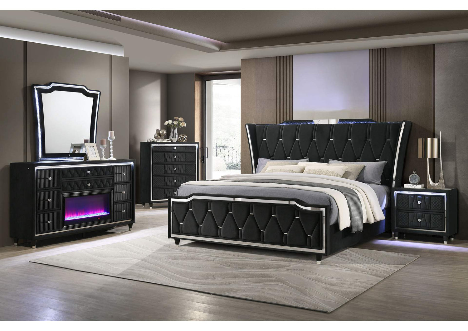 223161Q-S5B Lorient 5-piece Queen Bedroom Set Black