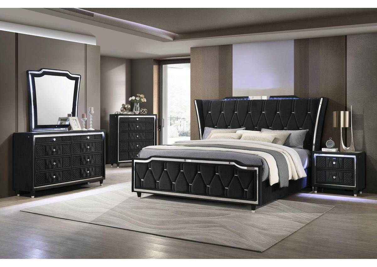 223161Q-S5 Lorient 5-piece Queen Bedroom Set Black