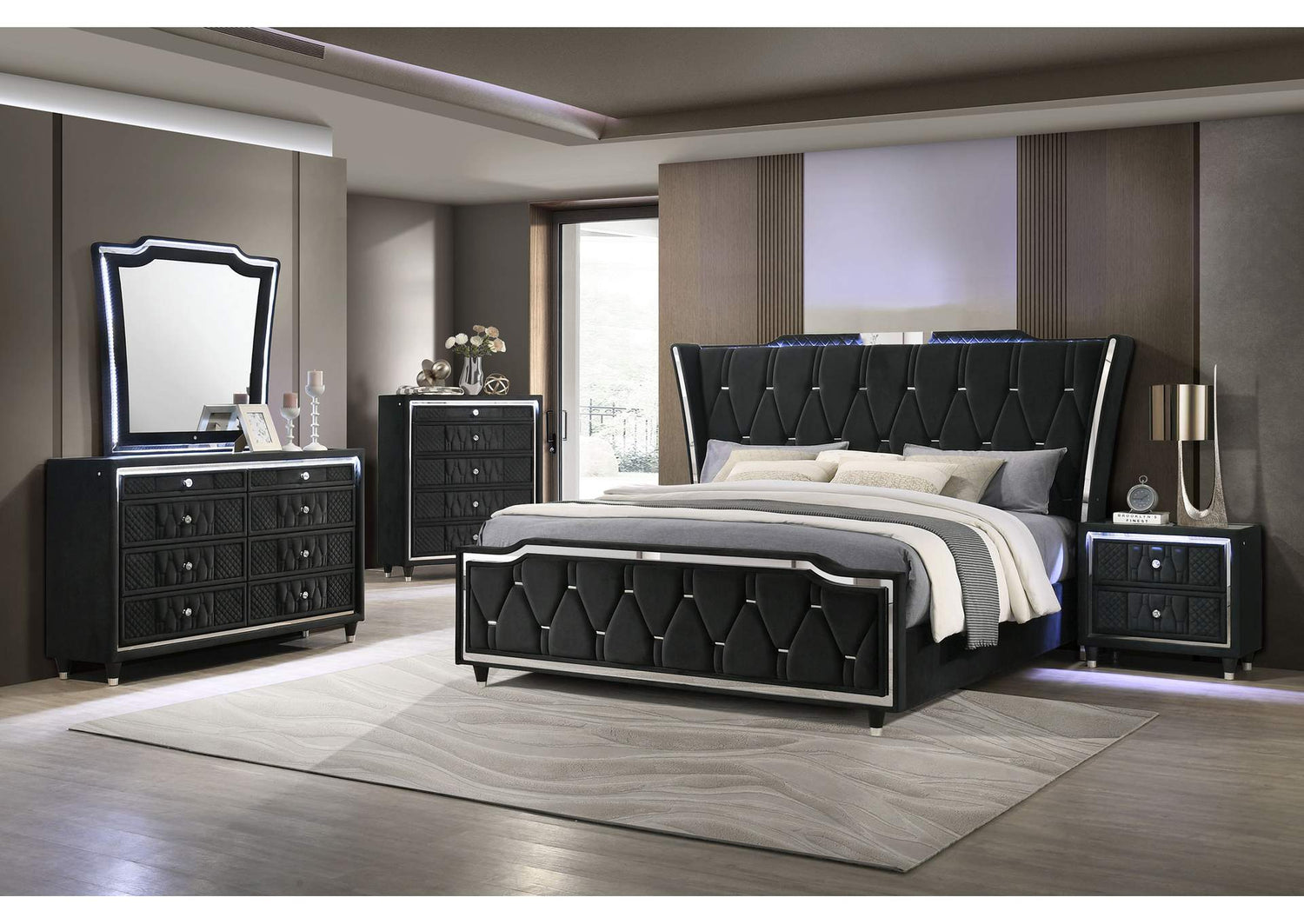 223161Q-S5 Lorient 5-piece Queen Bedroom Set Black
