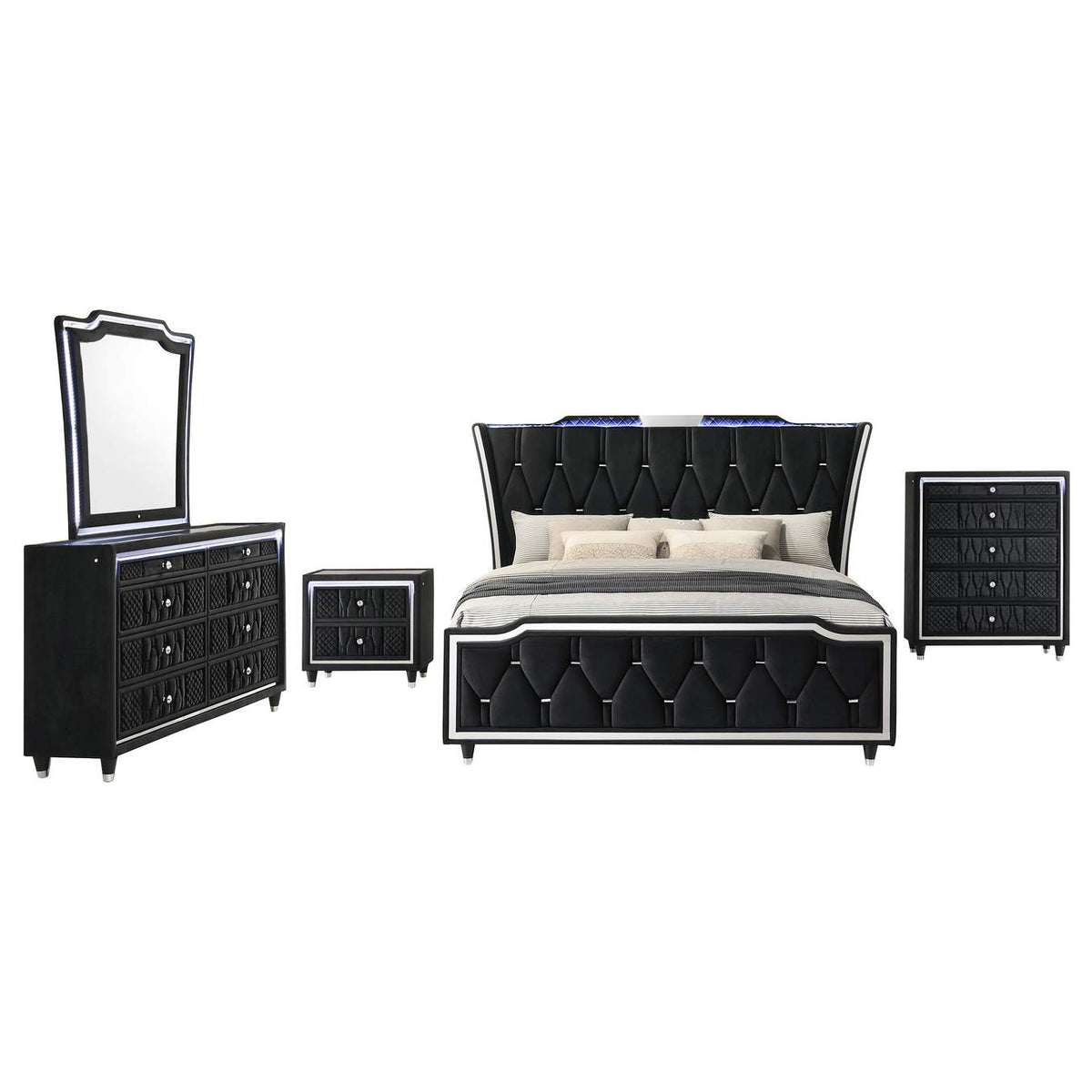 223161Q-S5 Lorient 5-piece Queen Bedroom Set Black