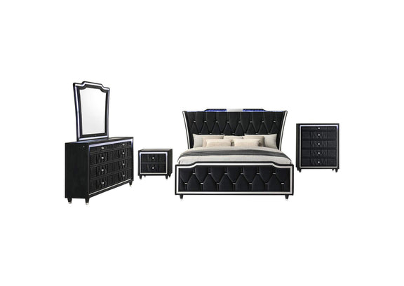 223161Q-S5 Lorient 5-piece Queen Bedroom Set Black