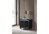 223162 Lorient 2-drawer LED Nightstand with USB Black