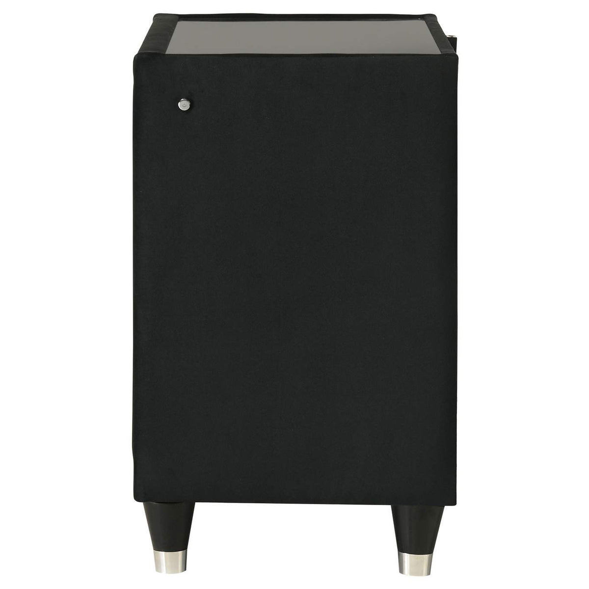 223162 Lorient 2-drawer LED Nightstand with USB Black
