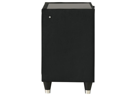 223162 Lorient 2-drawer LED Nightstand with USB Black
