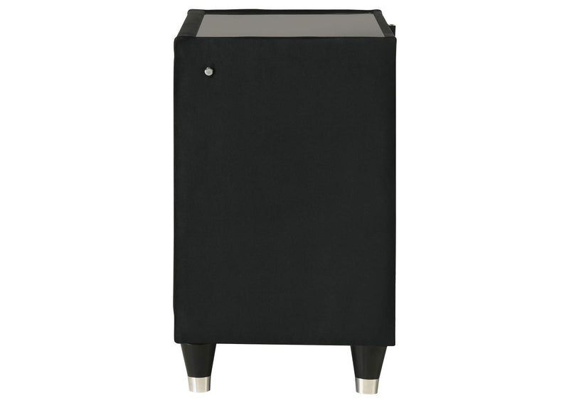 223162 Lorient 2-drawer LED Nightstand with USB Black