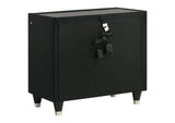 223162 Lorient 2-drawer LED Nightstand with USB Black