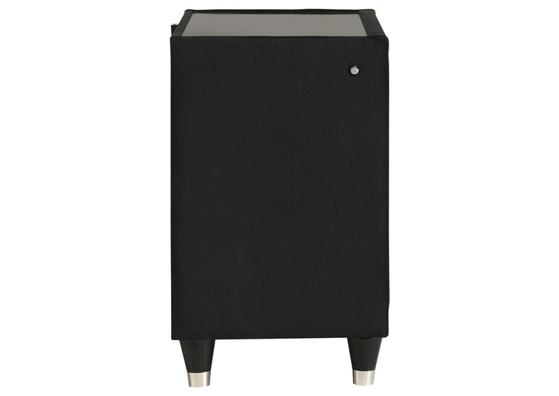 223162 Lorient 2-drawer LED Nightstand with USB Black