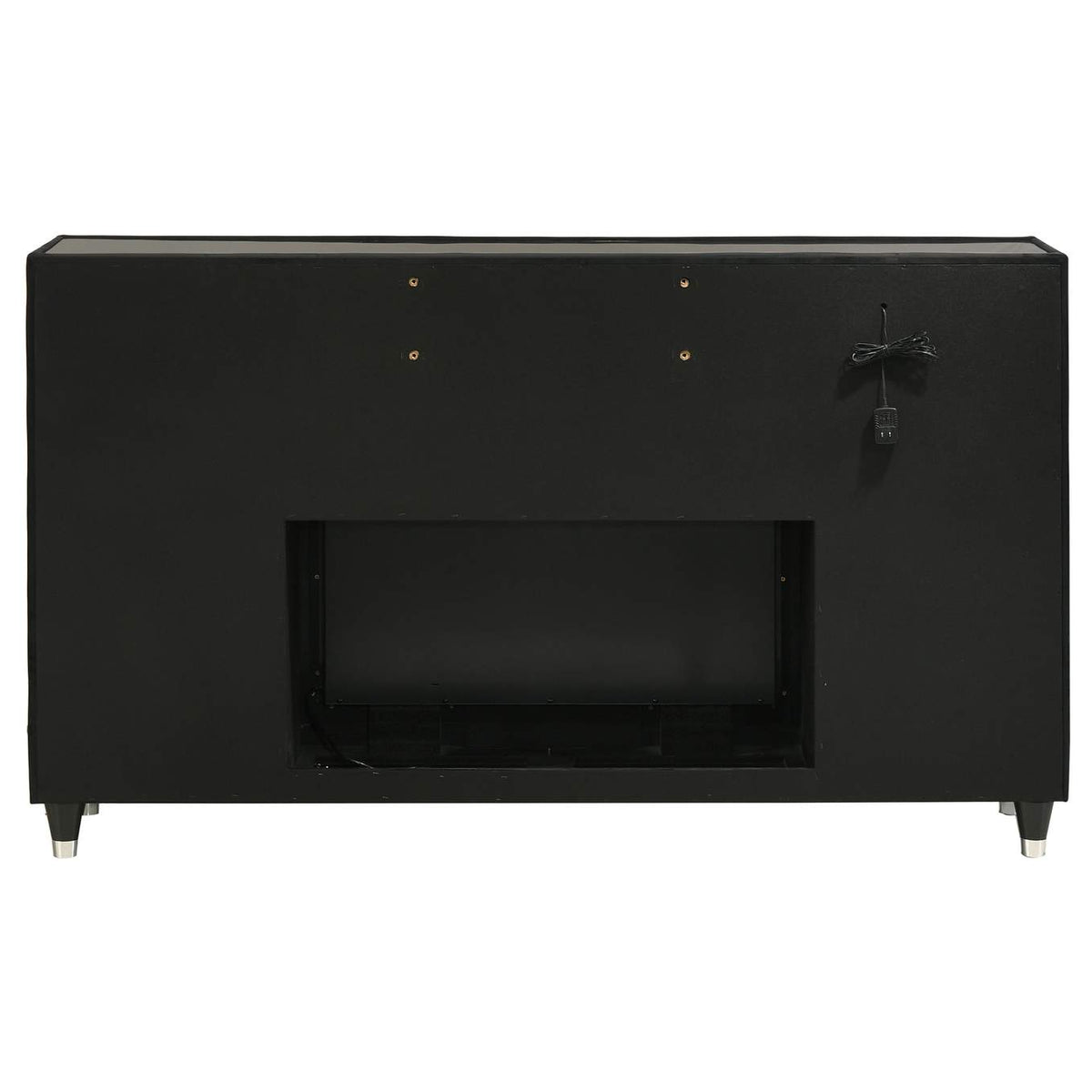 223163FB Lorient 8-drawer LED Bedroom Flame Box Dresser Black