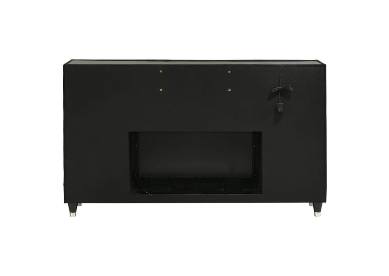 223163FB Lorient 8-drawer LED Bedroom Flame Box Dresser Black