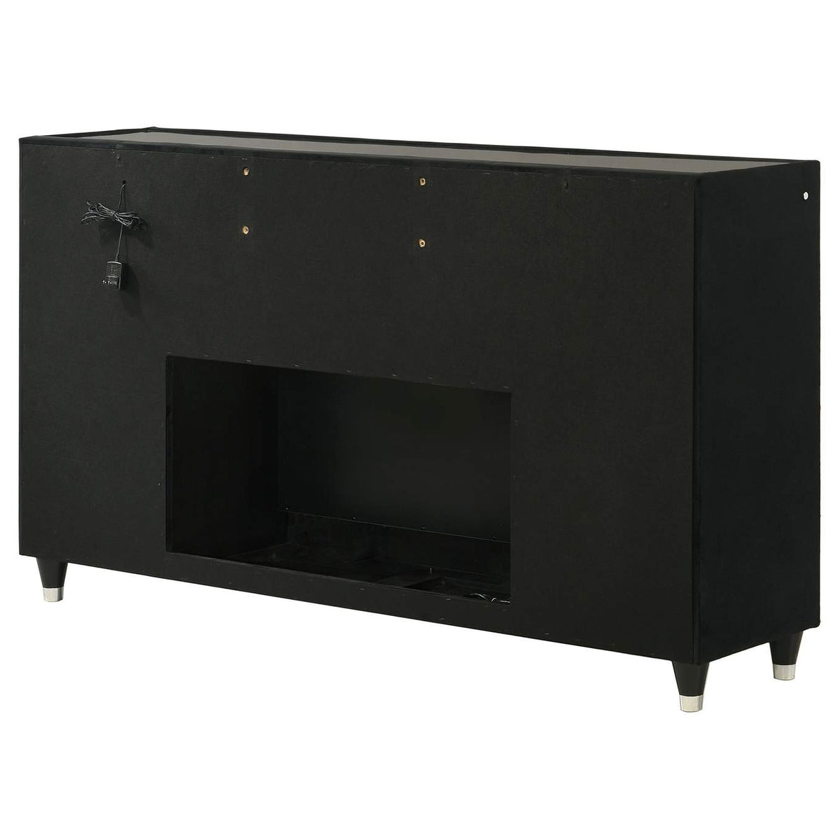 223163FB Lorient 8-drawer LED Bedroom Flame Box Dresser Black