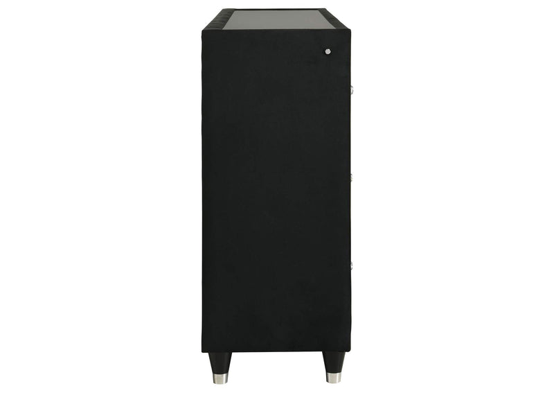 223163FB Lorient 8-drawer LED Bedroom Flame Box Dresser Black