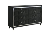 223163 Lorient 8-drawer LED Bedroom Dresser Cabinet Black