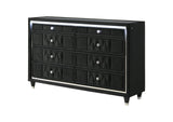223163 Lorient 8-drawer LED Bedroom Dresser Cabinet Black