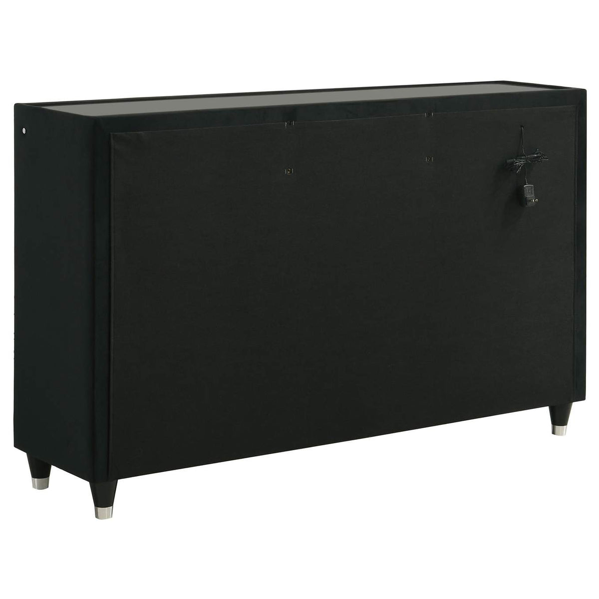 223163 Lorient 8-drawer LED Bedroom Dresser Cabinet Black